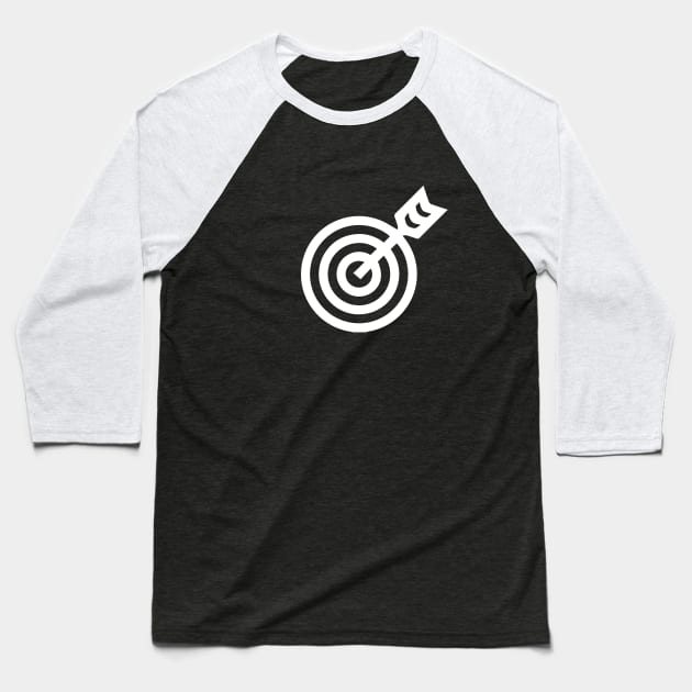 Bullseye, the Icon (White) Baseball T-Shirt by Ignition